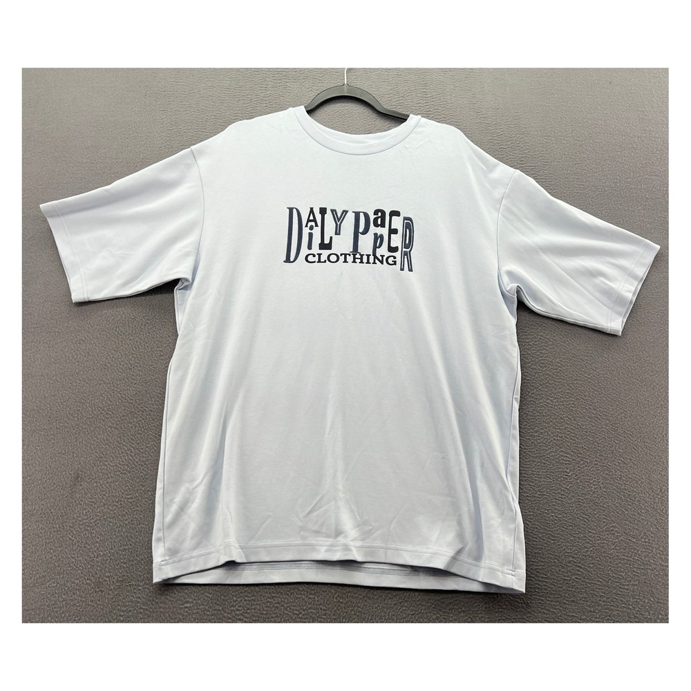 Daily Paper Clothing Embroidered Logo T-Shirt Light Blue Mens XL Streetwear Tee